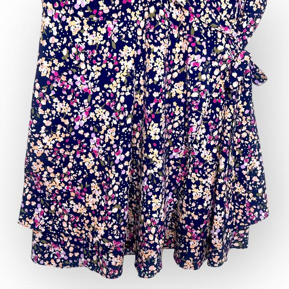Sanctuary Stitch Fix Johanna Wrap Dress Size 2X NWT Navy Pink Multi Floral Print - Picture 10 of 12